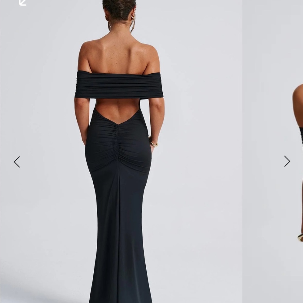 Elegant Black Off-Shoulder Evening Dress